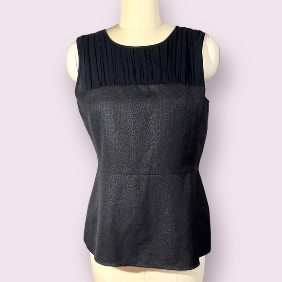 Cabi Bustier Peplum Top, Black Snake-skin texture, size 4 - Picture 2 of 7